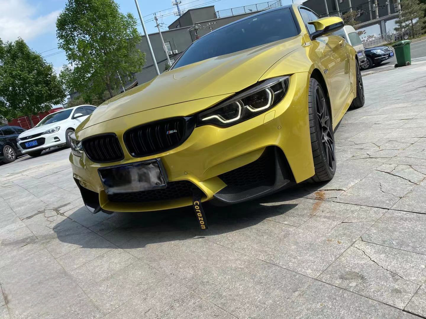 BMW M3 M3C M3CS F80 F81 2014 2015 2016 2017 2018 & M4 M4C M4CS M4CSL F82 F83 2014 2015 2016 2017 2018 2019 2020 with Aftermarket Parts - MP Style Lower Front Vent Cover Pre-preg Carbon Fiber / FRP from Aero Republic