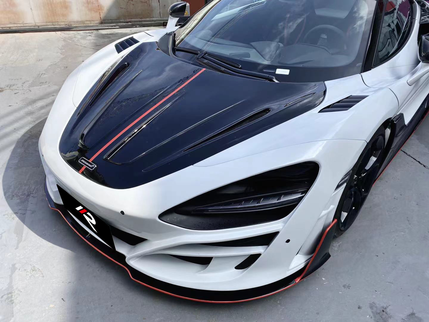 McLaren 720S 2018 2019 2020 2021 2022 2023 & 750S 2023-ON & 765LT 2021 2022 with Aftermarket Parts - Man Style Hood Pre-preg Carbon Fiber / FRP from Aero Republic