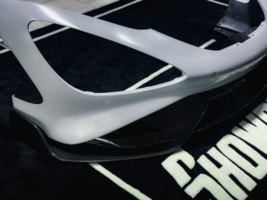 McLaren 720S 2018 2019 2020 2021 2022 2023 with Aftermarket Parts - 765LT Front Bumper & Lip Conversion Kit Pre-preg Carbon Fiber / FRP from Aero Republic