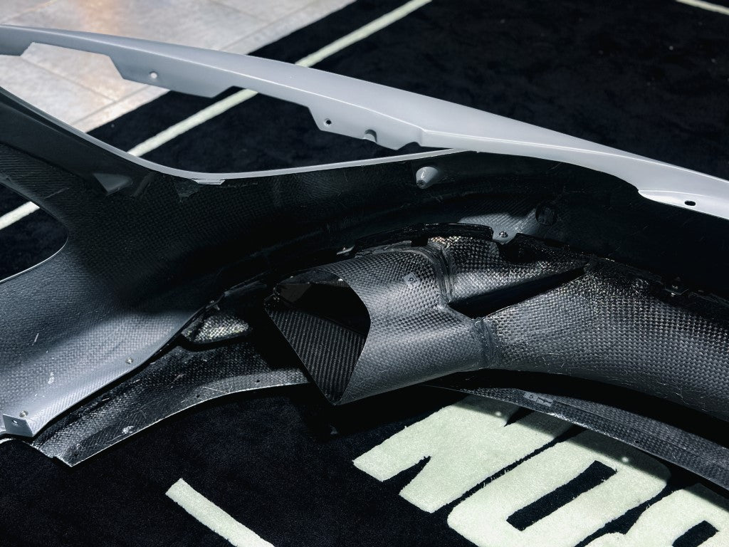 McLaren 720S 2018 2019 2020 2021 2022 2023 with Aftermarket Parts - 765LT?Front Bumper & Lip Conversion Kit Pre-preg Carbon Fiber / FRP?from Aero Republic