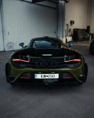 McLaren 720S 2018 2019 2020 2021 2022 2023 with Aftermarket Parts -?765LT Rear Bumper Set?Conversion Kit Pre-preg Carbon Fiber / FRP from Aero Republic