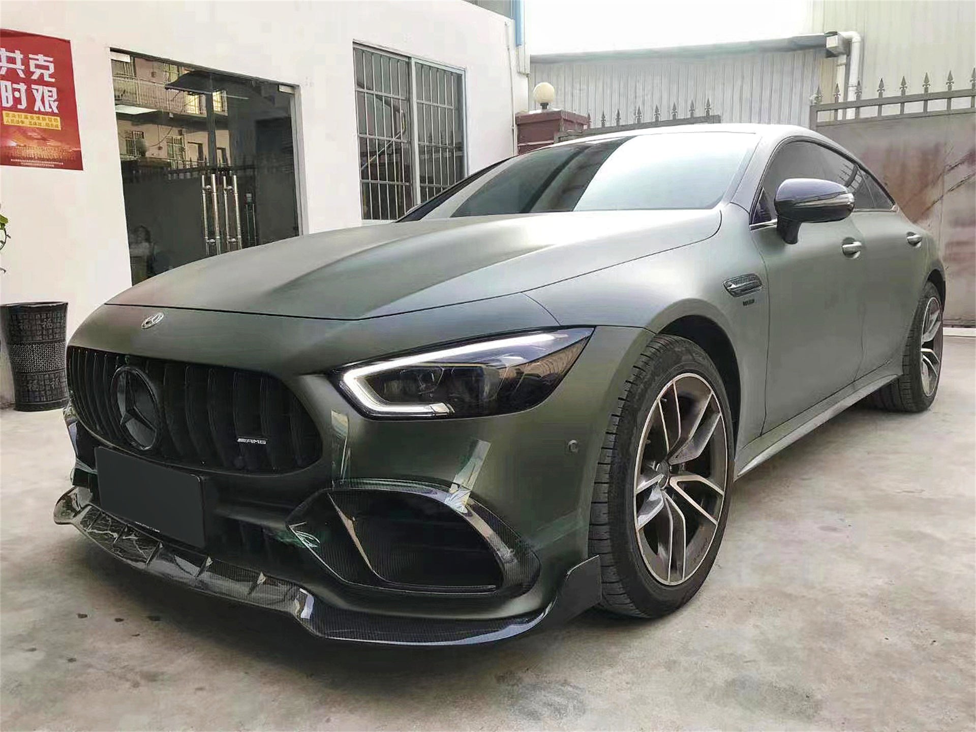 Mercedes Benz AMG GT 4 Door GT53 GT50 X290 C290 2019-ON with Aftermarket Parts - Brabus Style Front Lip?Carbon Fiber from Aero Republic