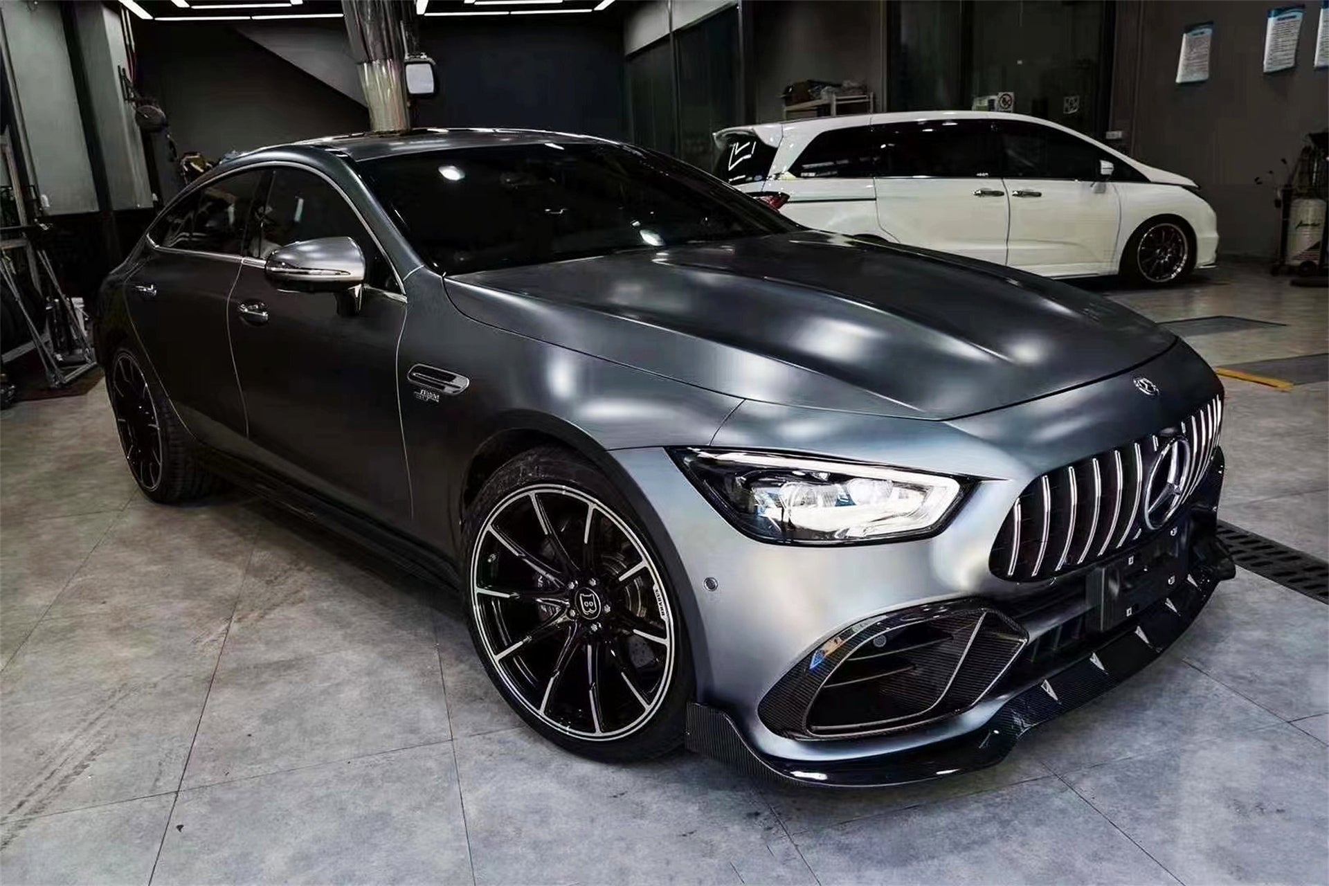 Mercedes Benz AMG GT 4 Door GT53 GT50 X290 C290 2019-ON with Aftermarket Parts - Brabus Style Front Lip?Carbon Fiber from Aero Republic