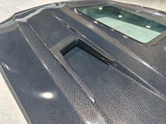 Mercedes Benz 63/C63S AMG W205 with Aftermarket Parts - IMP Style Transparent Tempered Glass Window Hood Carbon Fiber from Aero Republic