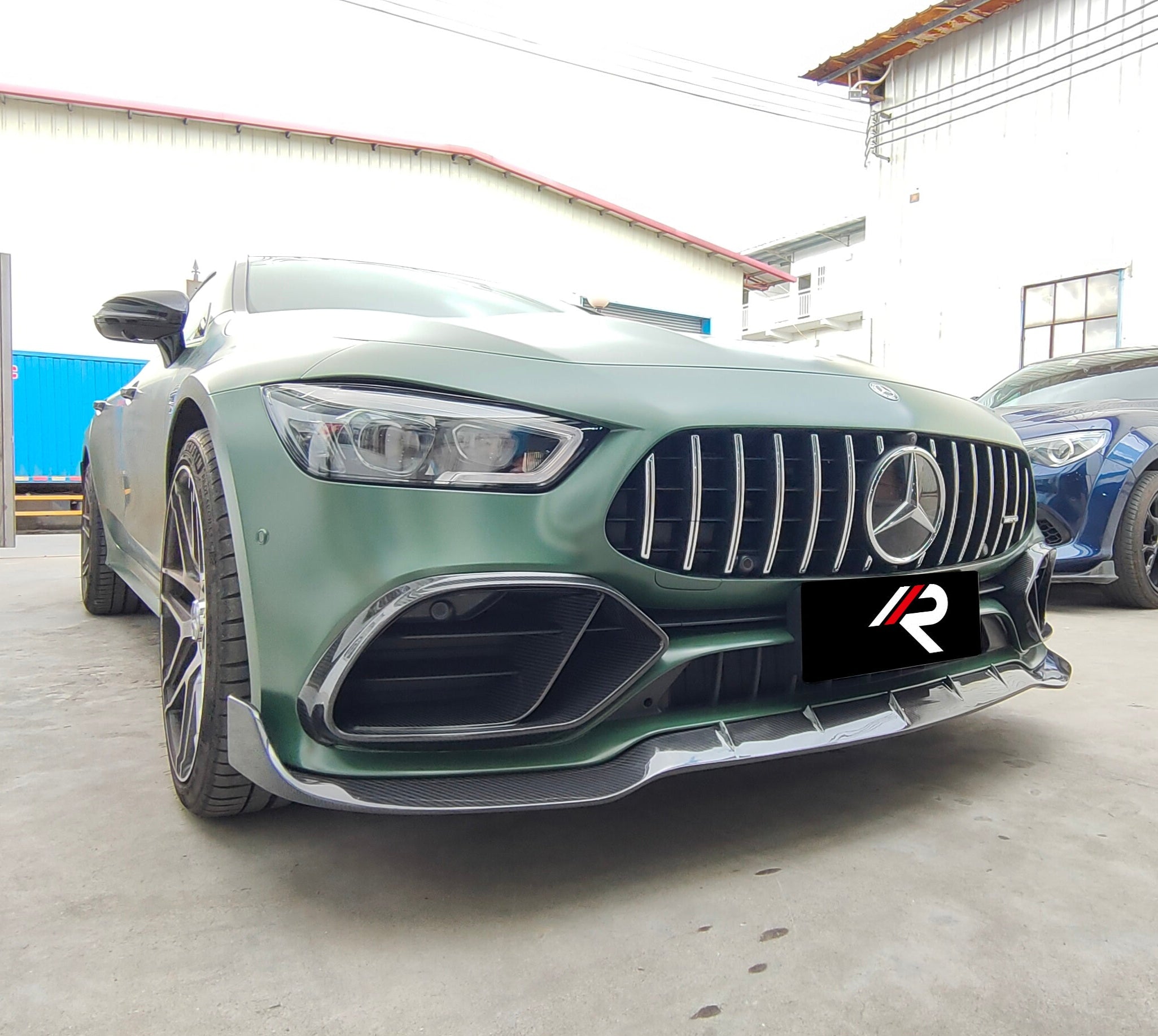 Mercedes Benz AMG GT63 4-Door 2019 2020 2021 2022 2023 with Aftermarket Parts - Front Lip&nbsp;Carbon Fiber / FRP from Aero Republic