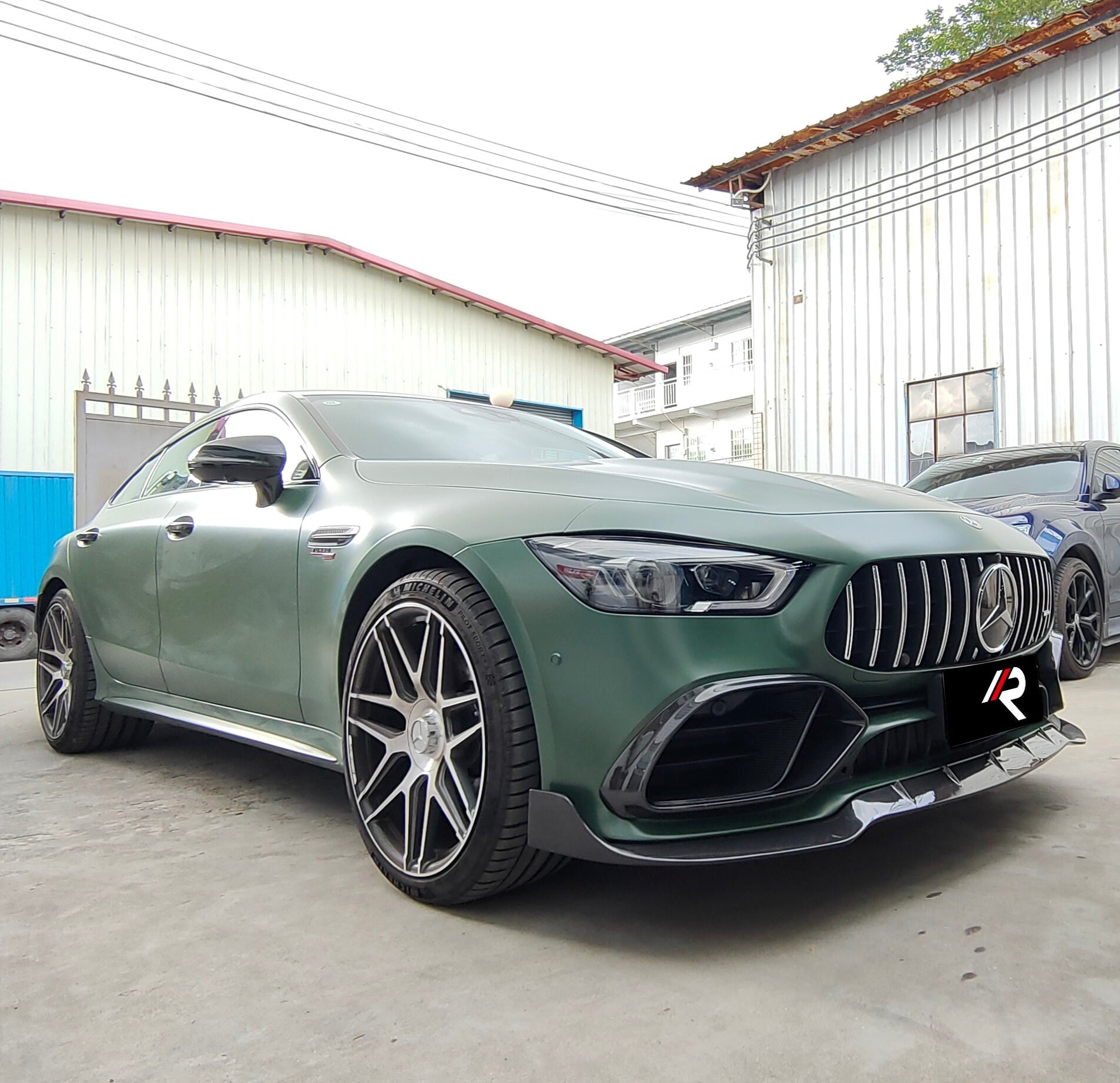 Mercedes Benz AMG GT63 4-Door 2019 2020 2021 2022 2023 with Aftermarket Parts - Front Lip&nbsp;Carbon Fiber / FRP from Aero Republic