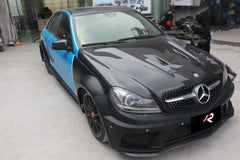 Mercedes Benz C-Class C300 C280 W204 2007 2008 2009 2010 2011 with Aftermarket Parts - Black Series Conversion Style Hood Carbon Fiber / FRP from Aero Republic