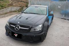 Mercedes Benz C-Class C300 C280 W204 2007 2008 2009 2010 2011 with Aftermarket Parts - Black Series Conversion Style Hood Carbon Fiber / FRP from Aero Republic