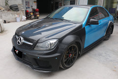 Mercedes Benz C-Class C250 Luxury Sport W204 2012 2013 2014 with Aftermarket Parts - Black Series Conversion Style Hood Carbon Fiber / FRP from Aero Republic