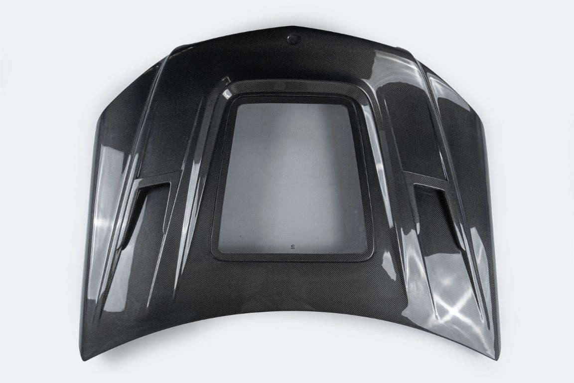 Mercedes Benz C-Class C350 C300 C250 Luxury Sport W204 Facelift 2012 2013 2014 with Aftermarket Parts - IMP Style Transperant Tempered Glass Window Hood Carbon Fiber / FRP from Aero Republic