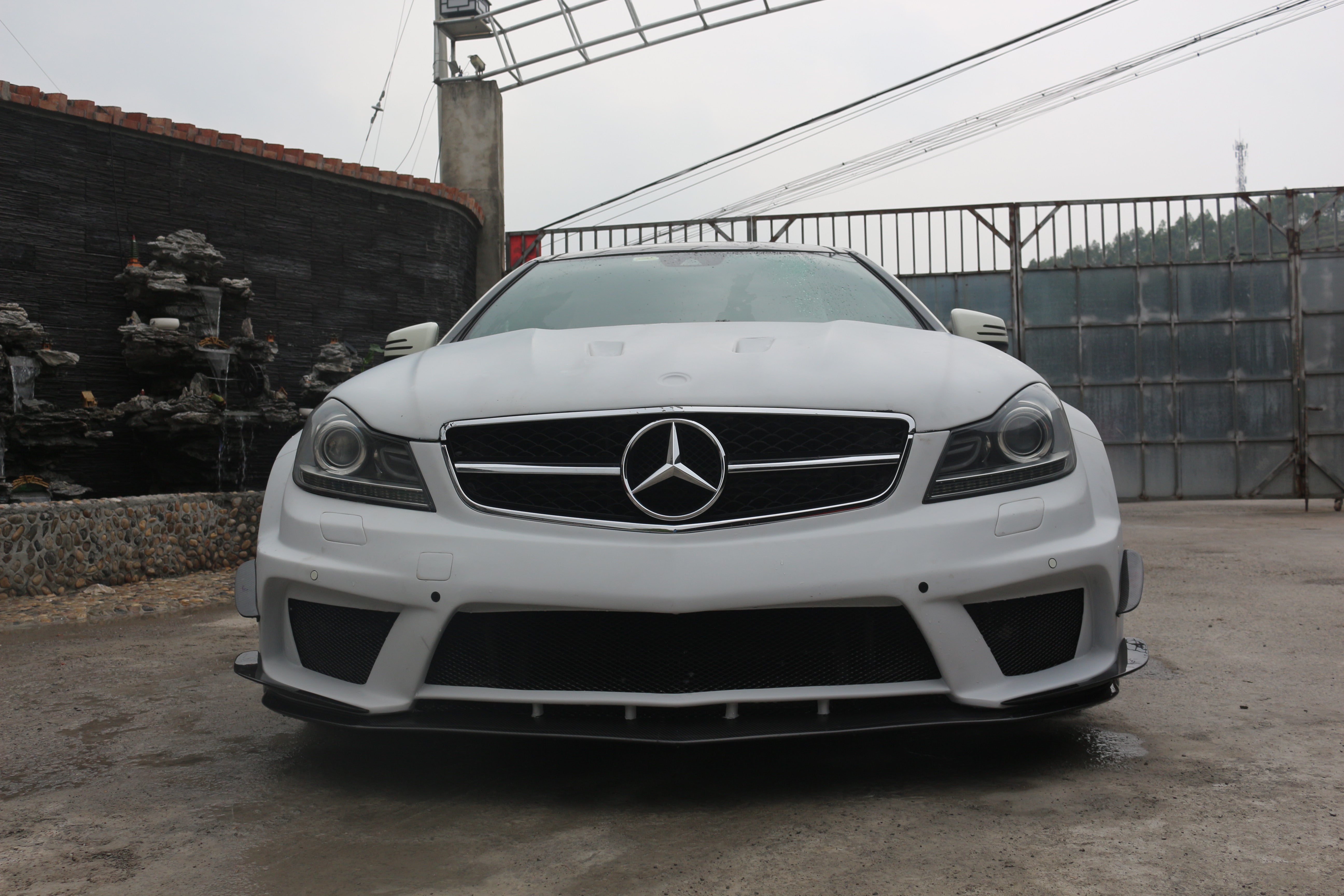 Mercedes Benz C-Class C63 AMG C204 2012 2013 2014 with Aftermarket Parts - Black Series Conversion Style Full Body Kit Carbon Fiber / FRP from Aero Republic
