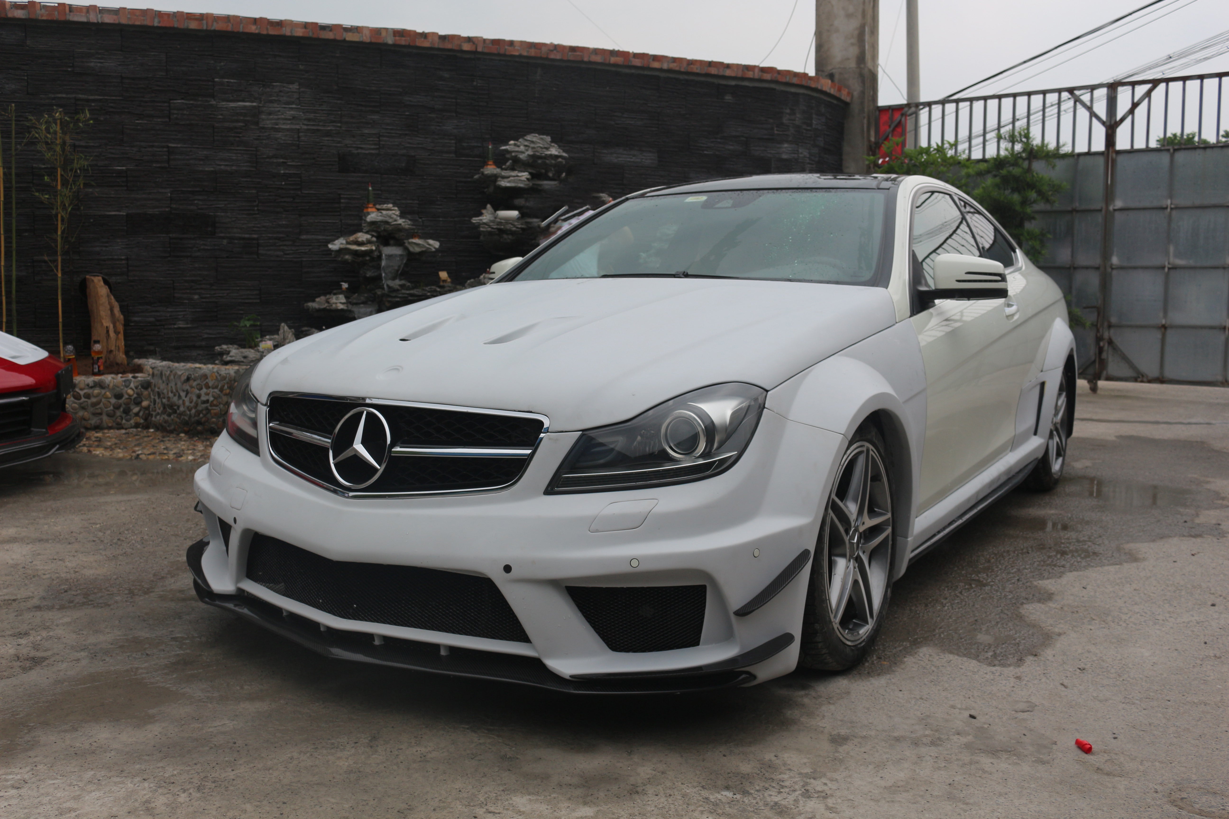 Mercedes Benz C-Class C63 AMG C204 2012 2013 2014 with Aftermarket Parts - Black Series Conversion Style Full Body Kit Carbon Fiber / FRP from Aero Republic
