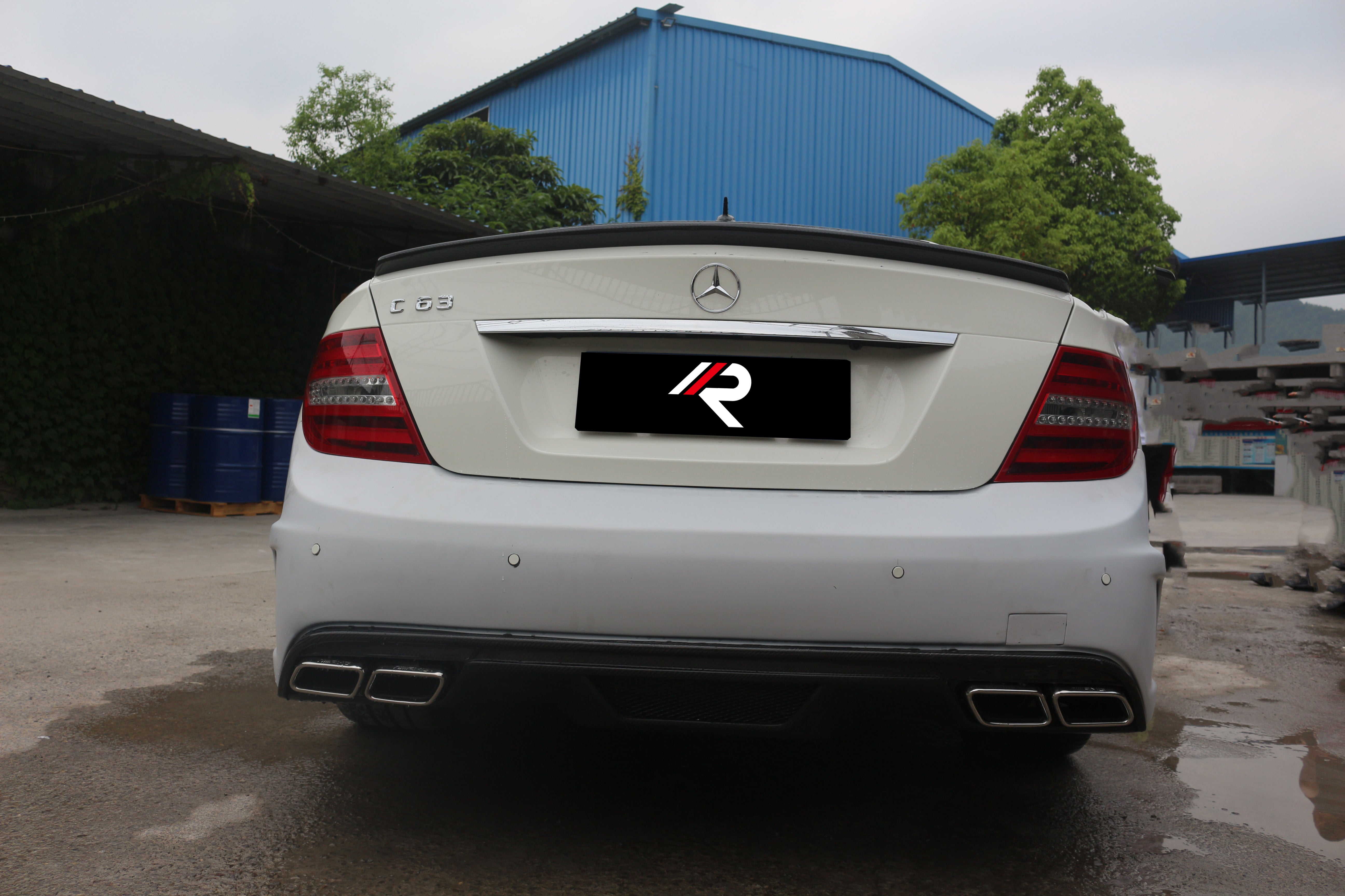 Mercedes Benz C-Class C63 AMG C204 2012 2013 2014 with Aftermarket Parts - Black Series Conversion Style Full Body Kit Carbon Fiber / FRP from Aero Republic