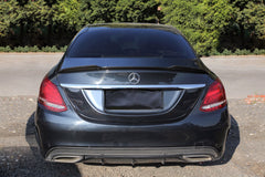 Mercedes Benz C-Class C63S C63 C43 AMG C450 C300 W205 Sedan 2015 2016 2017 2018 2019 2020 2021 with Aftermarket Parts - X Style Rear Lip Spoiler Pre-preg Carbon Fiber from Aero Republic