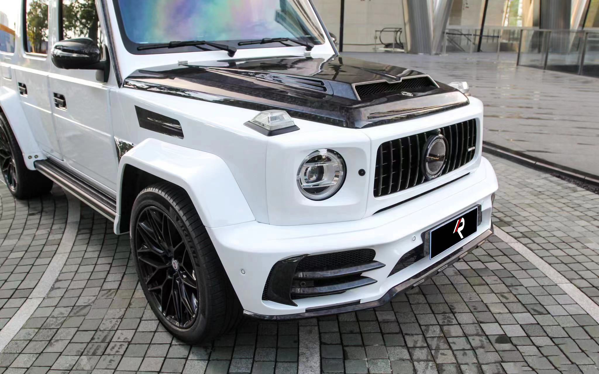 Mercedes Benz G63 AMG G550 W463 W464 2019-ON with Aftermarket Parts - M Style Hood Pre-preg Carbon Fiber / FRP from?Aero Republic