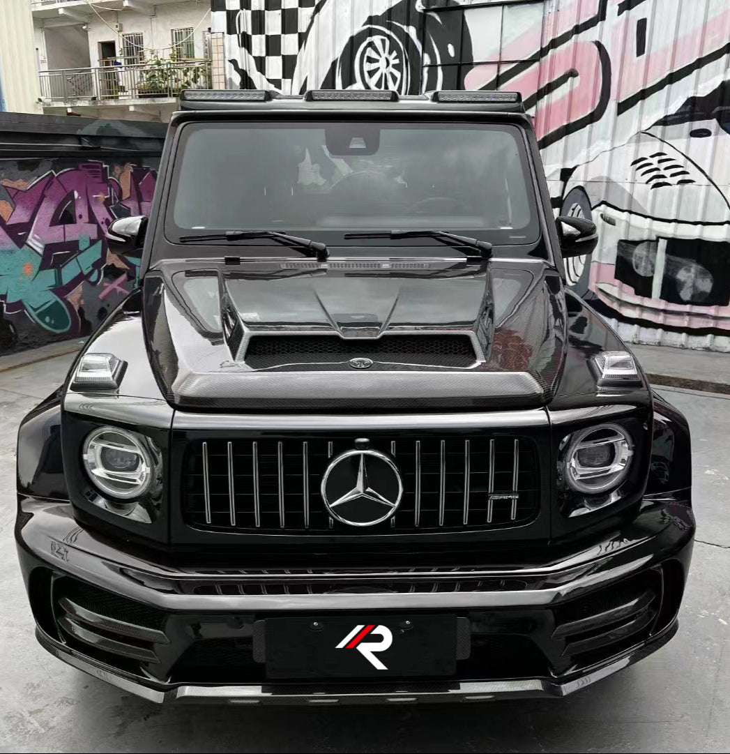 Mercedes Benz G63 AMG G550 W463 W464 2019-ON with Aftermarket Parts - M Style Hood Pre-preg Carbon Fiber / FRP from?Aero Republic