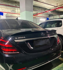 Mercedes Benz S-Class W222 S65 AMG S63 S600 S560 S550 S500e S450 Sedan 2014 2015 2016 2017 2018 2019 2020 with Aftermarket Parts - X Style Rear Lip Spoiler&nbsp;Carbon Fiber from Aero Republic