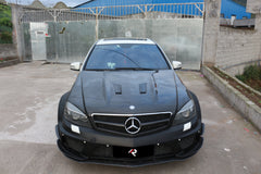 Mercedes Benz W204 C63 AMG 2008 2009 2010 2011 with Aftermarket Parts - Black Series Conversion Style Hood Carbon Fiber / FRP from Aero Republic