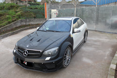 Mercedes Benz W204 C63 AMG 2008 2009 2010 2011 with Aftermarket Parts - Black Series Conversion Style Full Body Kit Carbon Fiber / FRP from Aero Republic