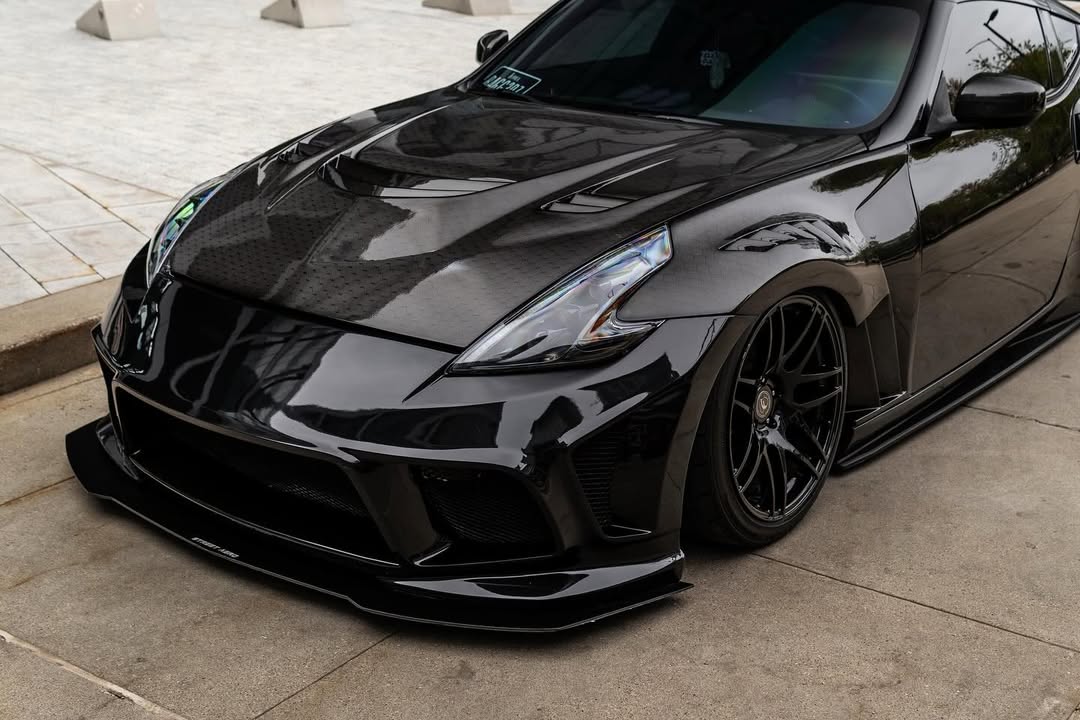 Nissan 370Z Nismo Sport Touring Base Fairlady Z Z34 2009 2010 2011 2012 2013 2014 2015 2016 2017 2018 2019 2020 with Aftermarket Parts - V2 Front Fenders Carbon Fiber from Aero Republic