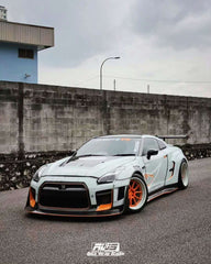 Aero Republic Double-sided Carbon Fiber Hood Bonnet CBA DBA LBV2 Style for GTR R35 2008-2016 - Performance SpeedShop