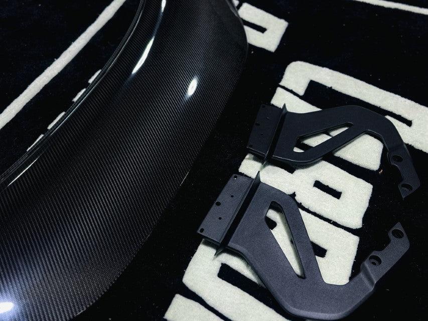 Porsche 718 / 981 / 987 Cayman Base S T GTS R with Aftermarket Parts - GT4RS Style Rear Wing (Aluminum Bracket Included) Pre-preg Carbon Fiber / FRP from Aero Republic