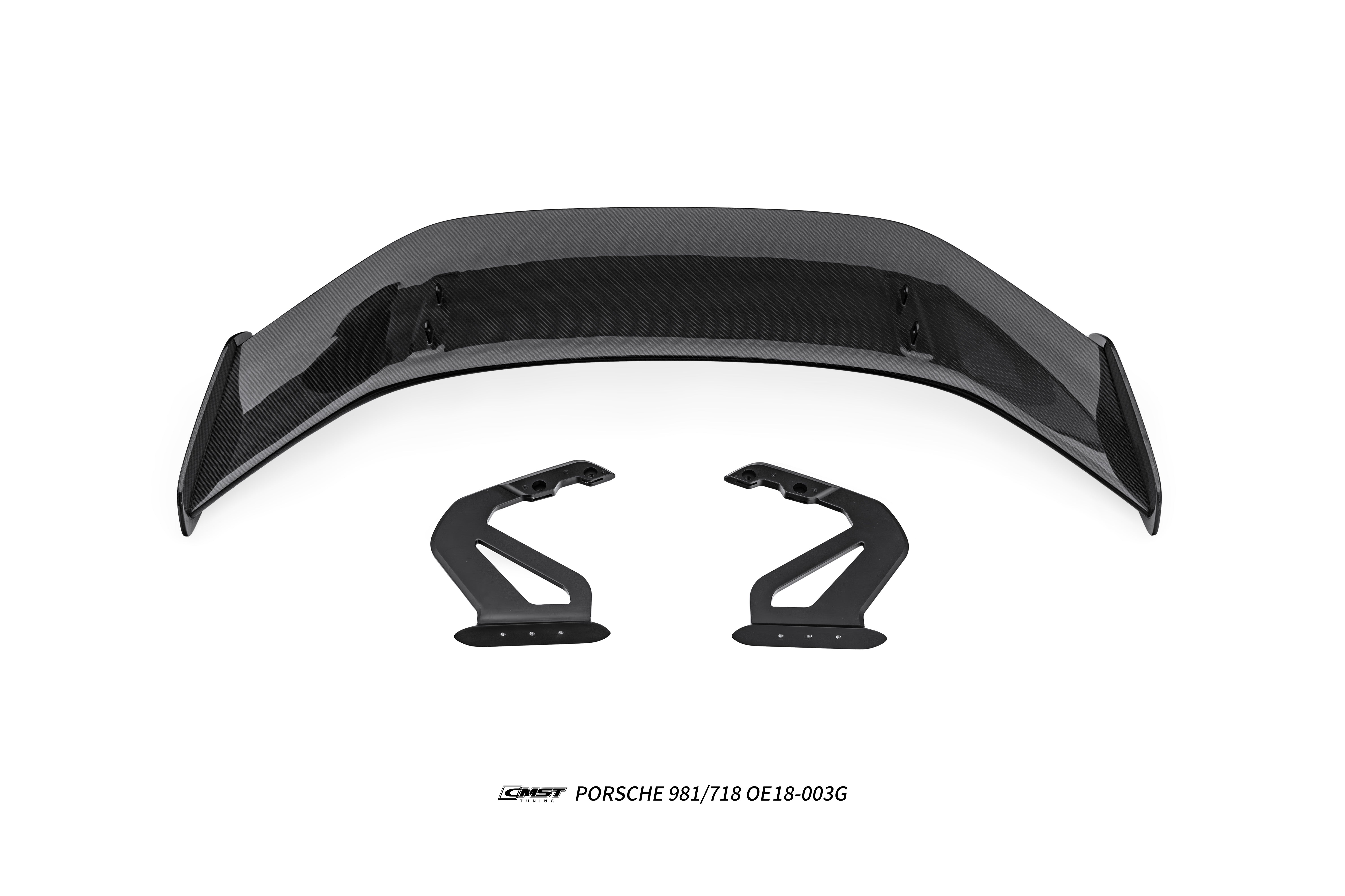 Porsche 981 Cayman (Base / S / GTS) 2012 2013 2014 2015 2016 & 718 982 Cayman (Base / T / S / GTS) 2017-ON & 987.1 987.2 Cayman (Base / S) 2005-2012 with Aftermarket Parts - GT4RS Conversion Style Rear Wing Dry Pre-preg Carbon Fiber / FRP from Aero Republic