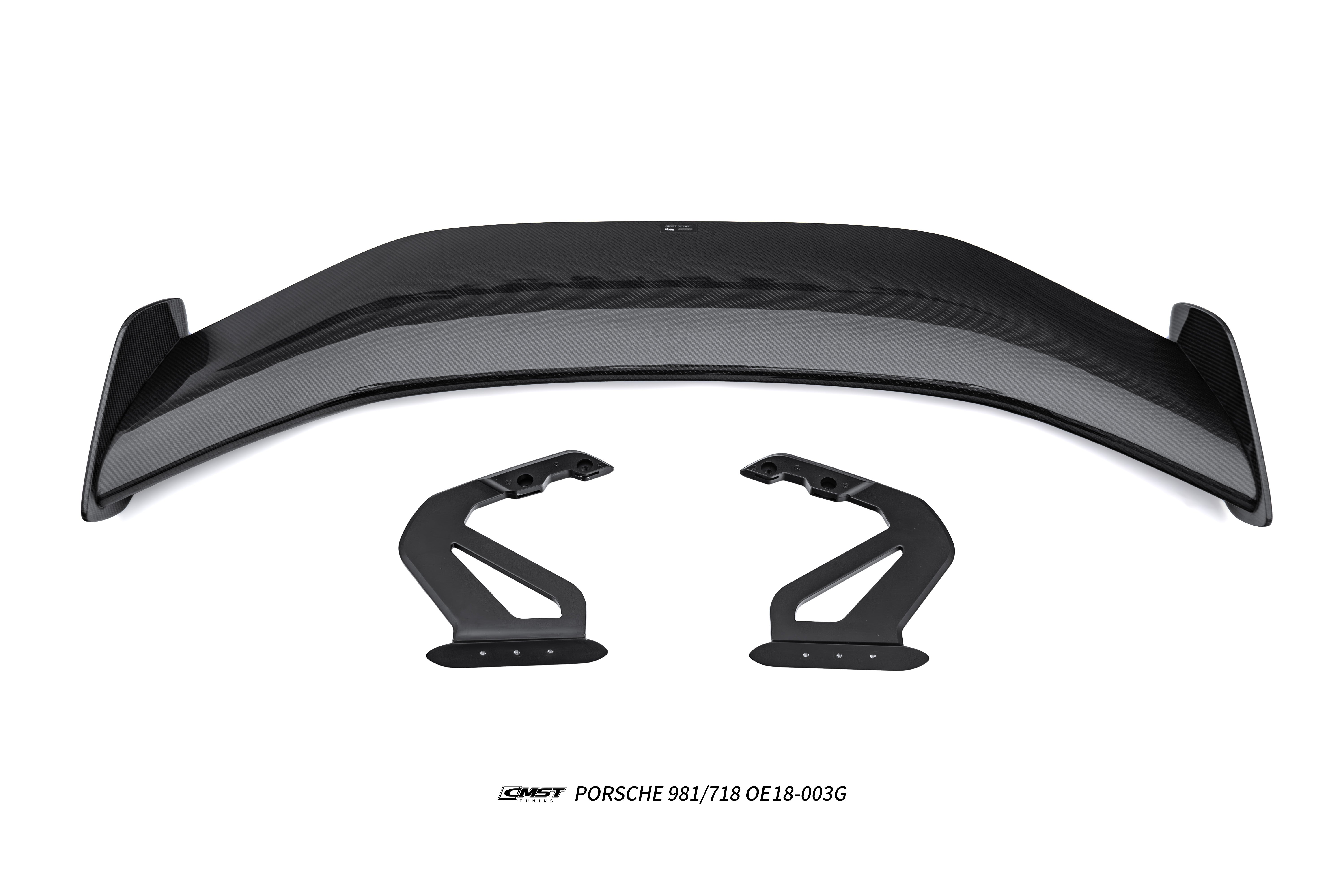 Porsche 981 Cayman (Base / S / GTS) 2012 2013 2014 2015 2016 & 718 982 Cayman (Base / T / S / GTS) 2017-ON & 987.1 987.2 Cayman (Base / S) 2005-2012 with Aftermarket Parts - GT4RS Conversion Style Rear Wing Dry Pre-preg Carbon Fiber / FRP from Aero Republic