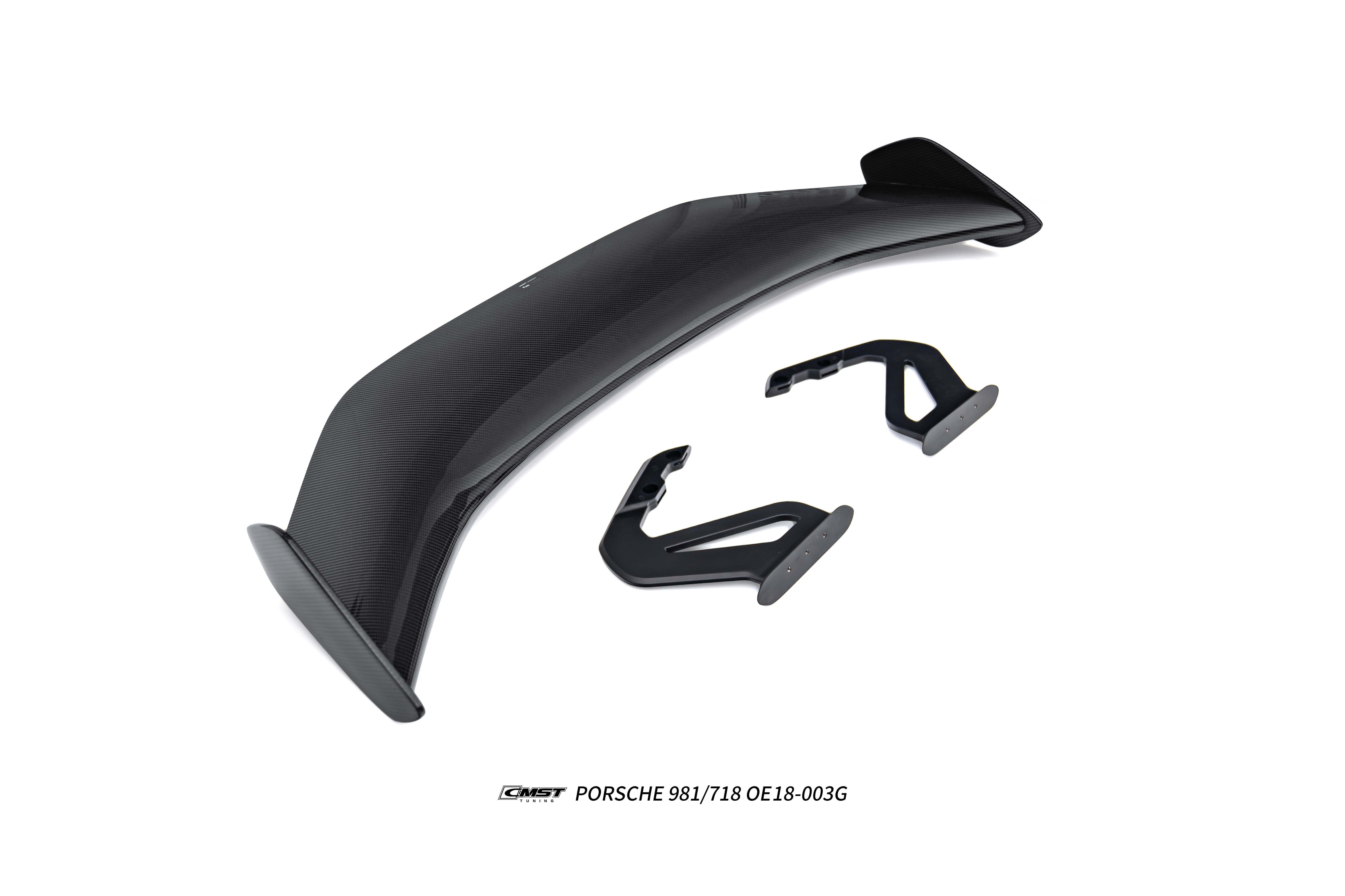 Porsche 981 Cayman (Base / S / GTS) 2012 2013 2014 2015 2016 & 718 982 Cayman (Base / T / S / GTS) 2017-ON & 987.1 987.2 Cayman (Base / S) 2005-2012 with Aftermarket Parts - GT4RS Conversion Style Rear Wing Dry Pre-preg Carbon Fiber / FRP from Aero Republic