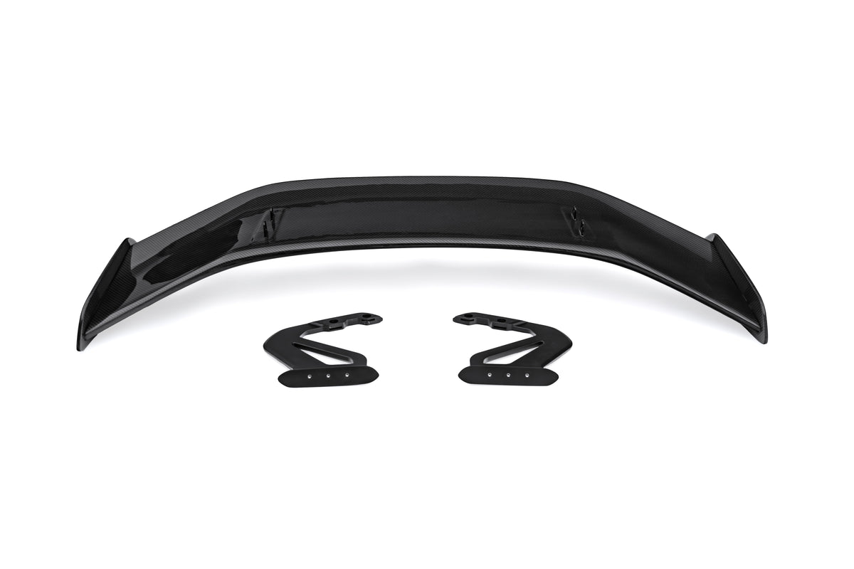 Porsche 981 Cayman (Base / S / GTS) 2012 2013 2014 2015 2016 & 718 982 Cayman (Base / T / S / GTS) 2017-ON & 987.1 987.2 Cayman (Base / S) 2005-2012 with Aftermarket Parts - GT4RS Conversion Style Rear Wing Dry Pre-preg Carbon Fiber / FRP from Aero Republic