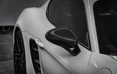 Porsche 718 Boxster & Cayman Base/S/T/GTS Spyder/Spyder RS/GT4/GT4RS LHD (Left Hand Drive) 2016-ON with Aftermarket Parts - OE Style Replacement Mirror Caps Pre-preg Carbon Fiber from Aero Republic