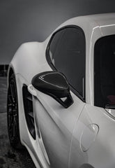 Porsche 718 Boxster & Cayman Base/S/T/GTS Spyder/Spyder RS/GT4/GT4RS LHD (Left Hand Drive) 2016-ON with Aftermarket Parts - OE Style Replacement Mirror Caps Pre-preg Carbon Fiber from Aero Republic