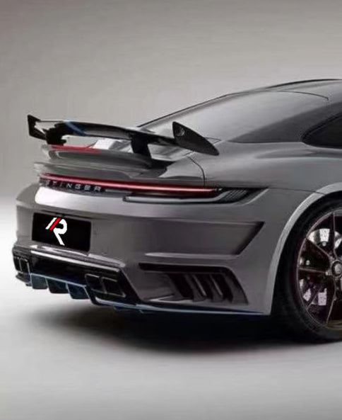Porsche 911 992.1 Carerra Base/S/T/4/4S/Targa 4/ Targa 4S/GTS 2020 2021 2022 2023 2024 with Aftermarket Parts - TC Sting GTR Style Rear Bumper & Exhaust Tips?Carbon Fiber/Aluminum from Aero Republic