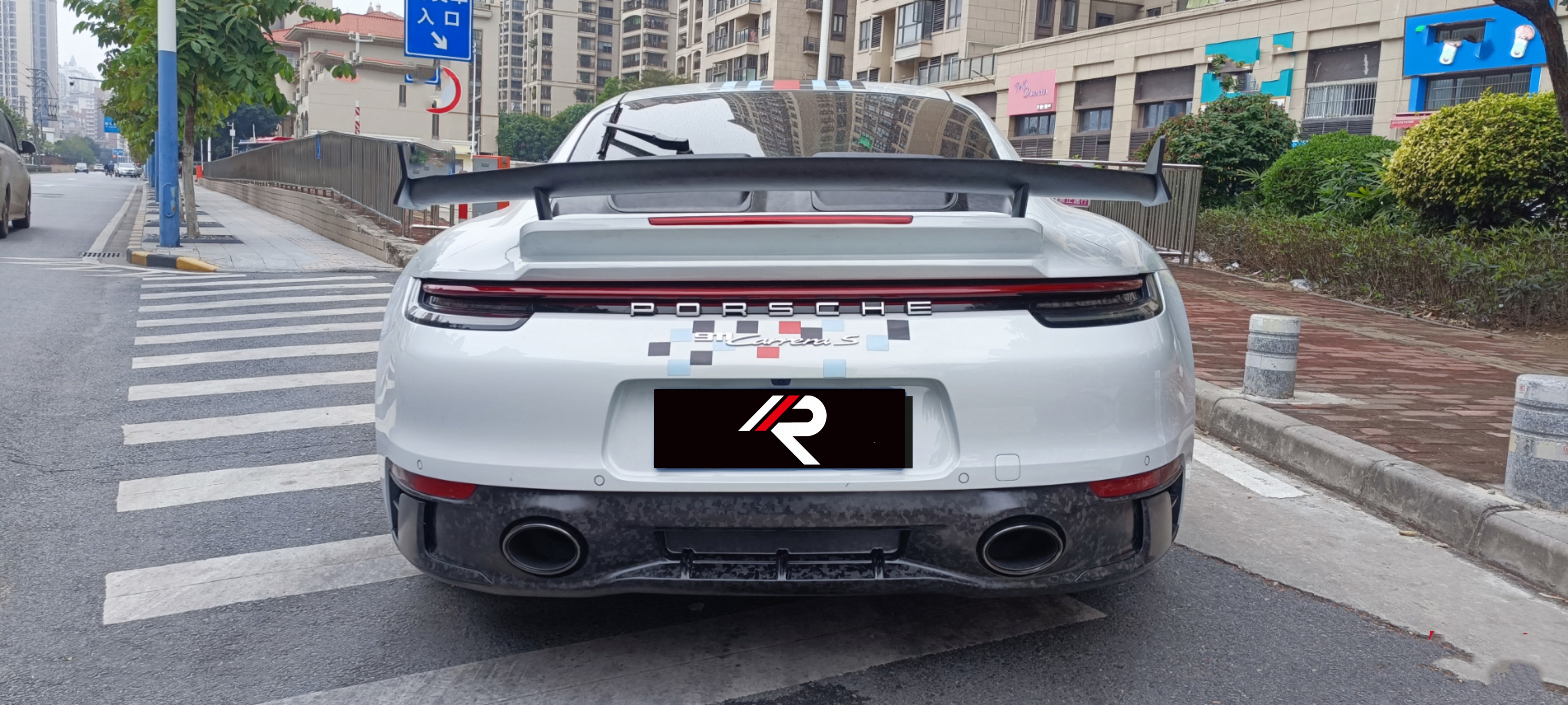 Porsche 911 992.1 Carerra Base/S/T/4/4S/Targa 4/ Targa 4S/GTS (for sport/aerokit version bumpers) 2020 2021 2022 2023 2024 with Aftermarket Parts - V2 OEM Replacement Rear Diffuser?Carbon Fiber from Aero Republic