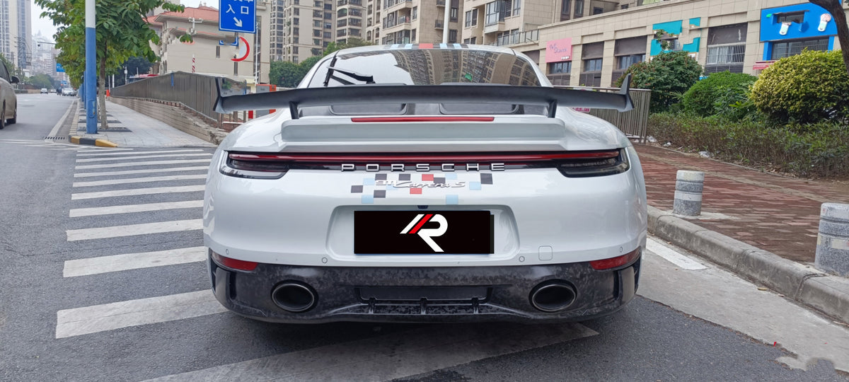 Porsche 911 992.1 Carerra Base/S/T/4/4S/Targa 4/ Targa 4S/GTS (for sport/aerokit version bumpers) 2020 2021 2022 2023 2024 with Aftermarket Parts - V2 OEM Replacement Rear Diffuser?Carbon Fiber from Aero Republic