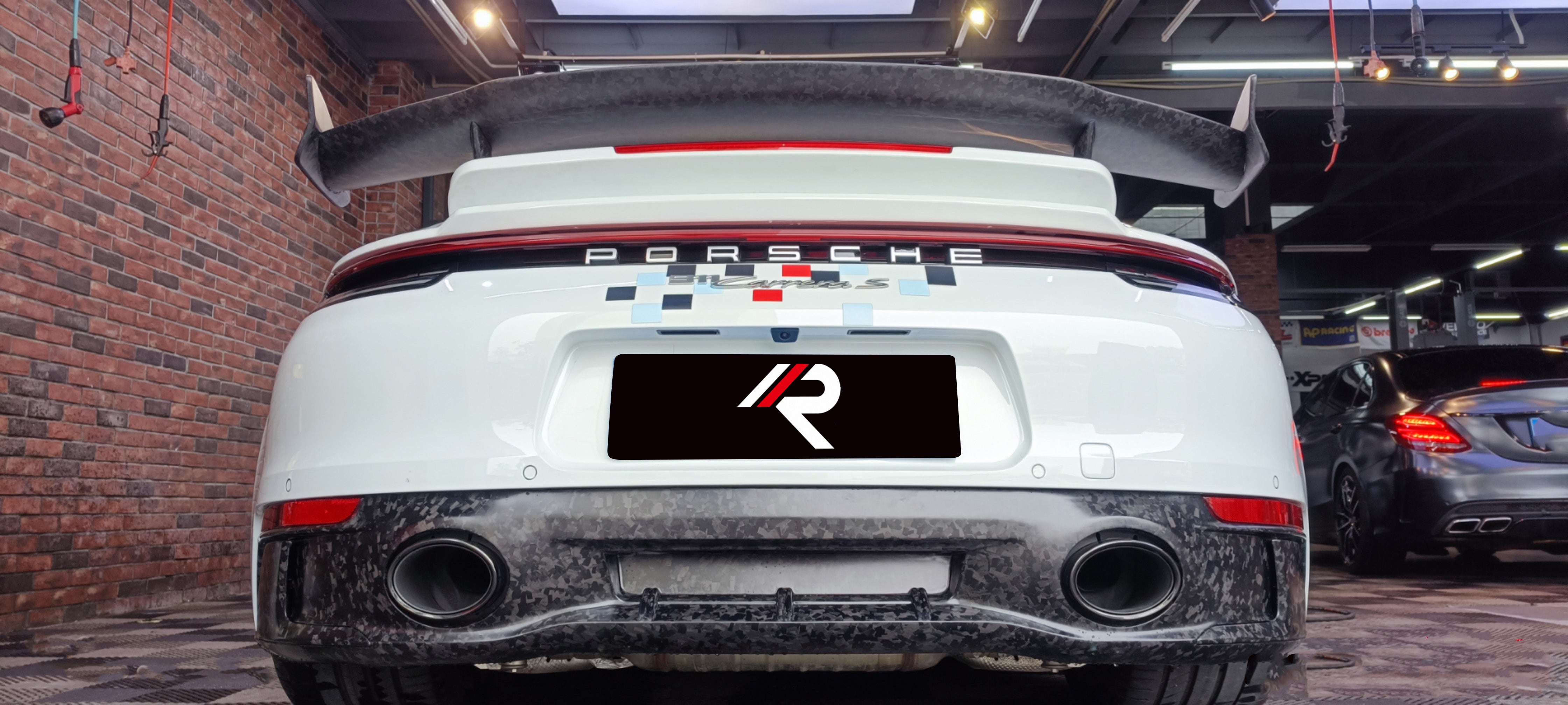 Porsche 911 992.1 Carerra Base/S/T/4/4S/Targa 4/ Targa 4S/GTS (for sport/aerokit version bumpers) 2020 2021 2022 2023 2024 with Aftermarket Parts - V2 OEM Replacement Rear Diffuser?Carbon Fiber from Aero Republic