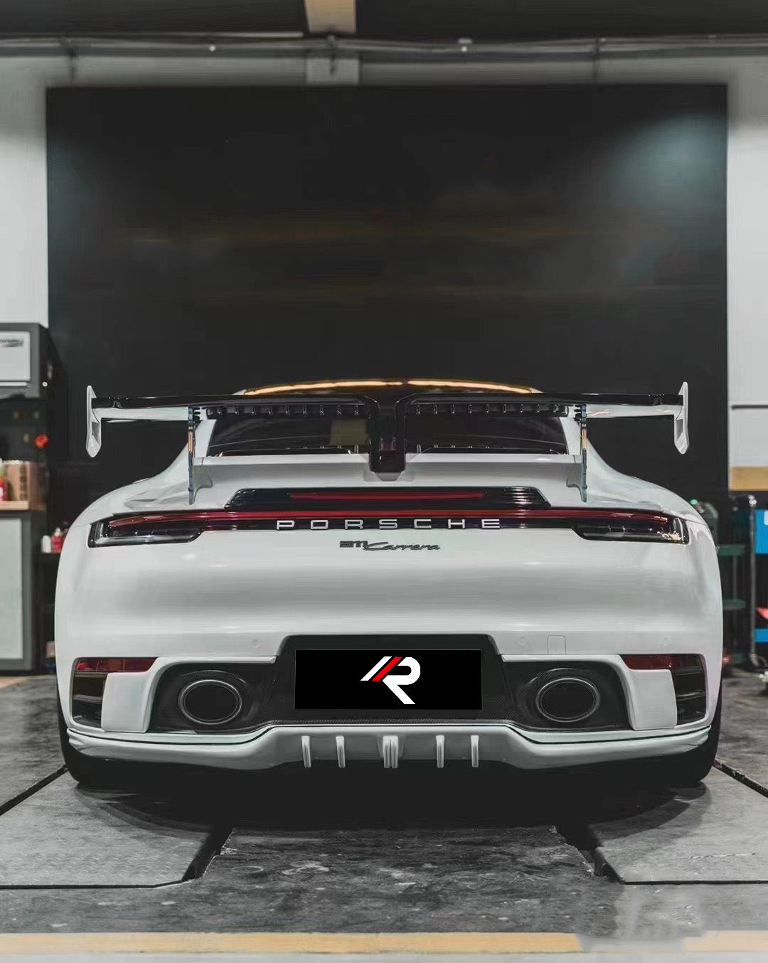 Porsche 911 992.1 Carerra Base/S/T/4/4S/Targa 4/ Targa 4S (for non-aerokit version bumpers) 2020 2021 2022 2023 2024 with Aftermarket Parts - T-ART Style Rear Diffuser?Carbon Fiber from Aero Republic