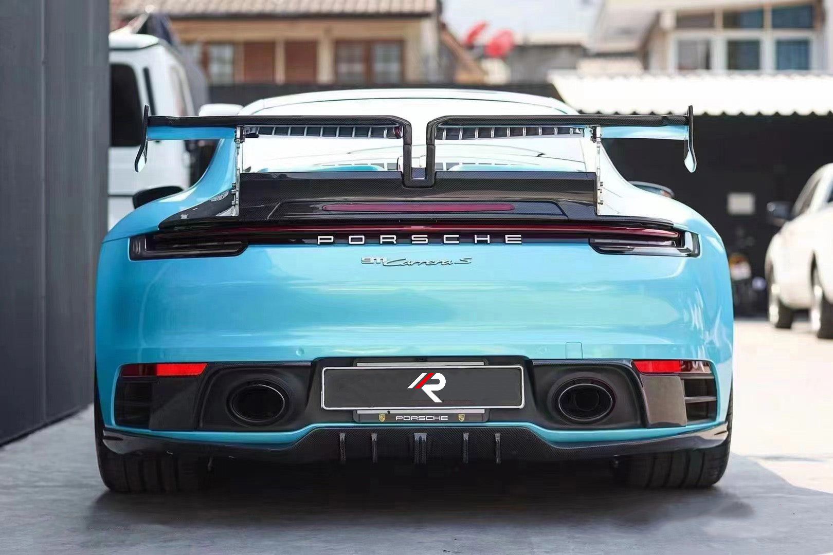 Porsche 911 992.1 Carerra Base/S/T/4/4S/Targa 4/ Targa 4S (for non-aerokit version bumpers) 2020 2021 2022 2023 2024 with Aftermarket Parts - T-ART Style Rear Diffuser?Carbon Fiber from Aero Republic