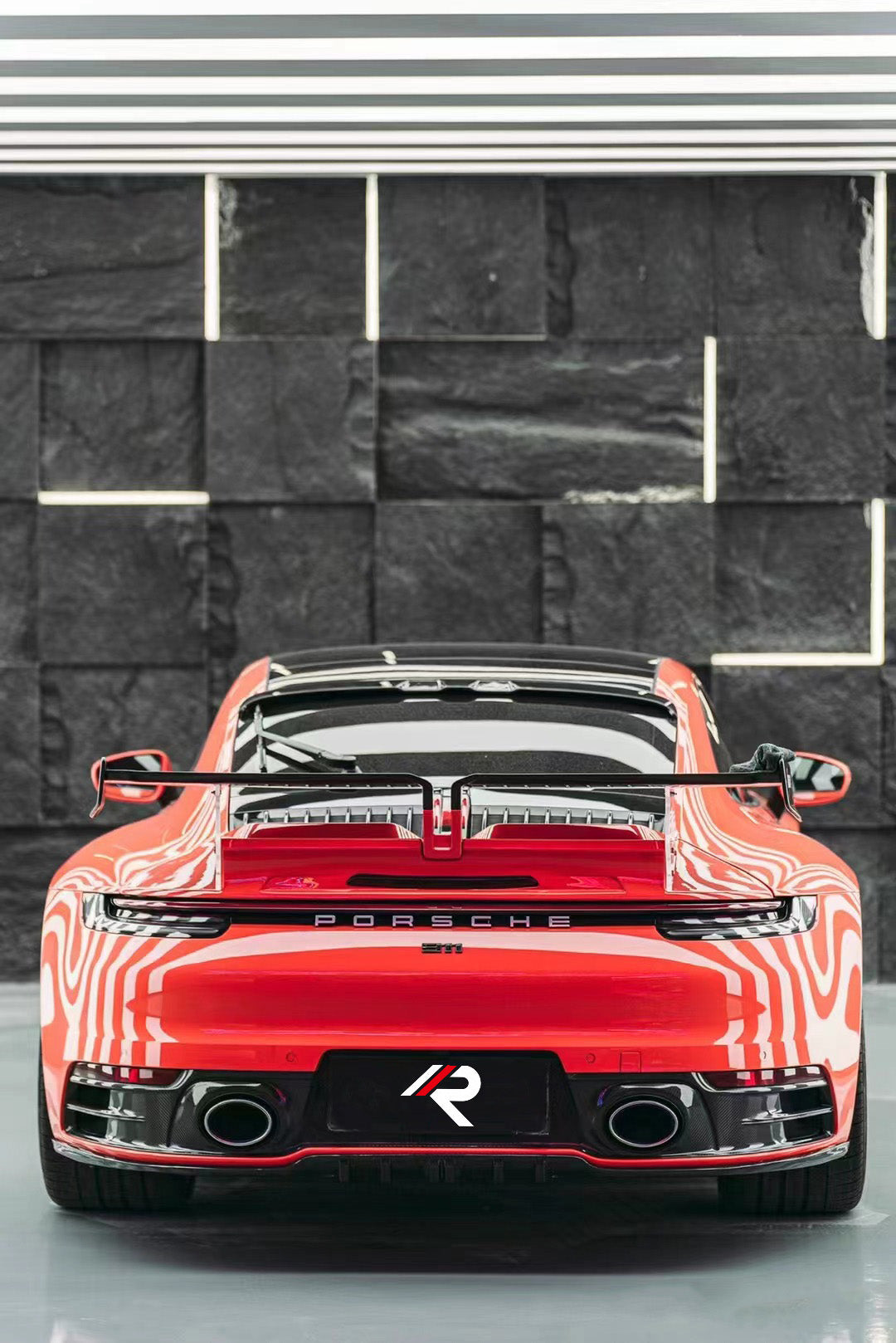 Porsche 911 992.1 Carerra Base/S/T/4/4S/Targa 4/ Targa 4S (for non-aerokit version bumpers) 2020 2021 2022 2023 2024 with Aftermarket Parts - T-ART Style Rear Diffuser?Carbon Fiber from Aero Republic