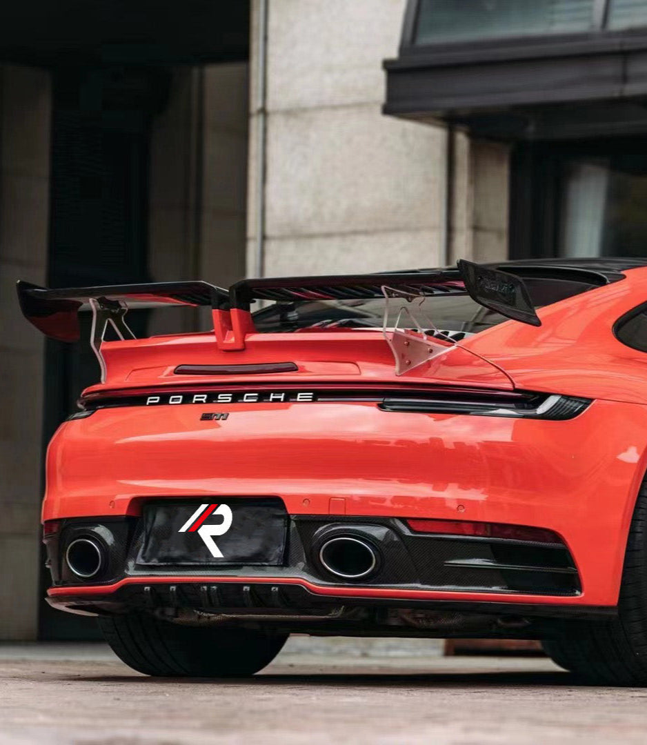 Porsche 911 992.1 Carerra Base/S/T/4/4S/Targa 4/ Targa 4S (for non-aerokit version bumpers) 2020 2021 2022 2023 2024 with Aftermarket Parts - T-ART Style Rear Diffuser?Carbon Fiber from Aero Republic