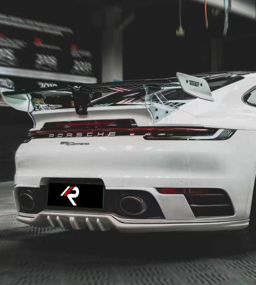 Porsche 911 992.1 Carerra Base/S/T/4/4S/Targa 4/ Targa 4S (for non-aerokit version bumpers) 2020 2021 2022 2023 2024 with Aftermarket Parts - T-ART Style Rear Diffuser?Carbon Fiber from Aero Republic