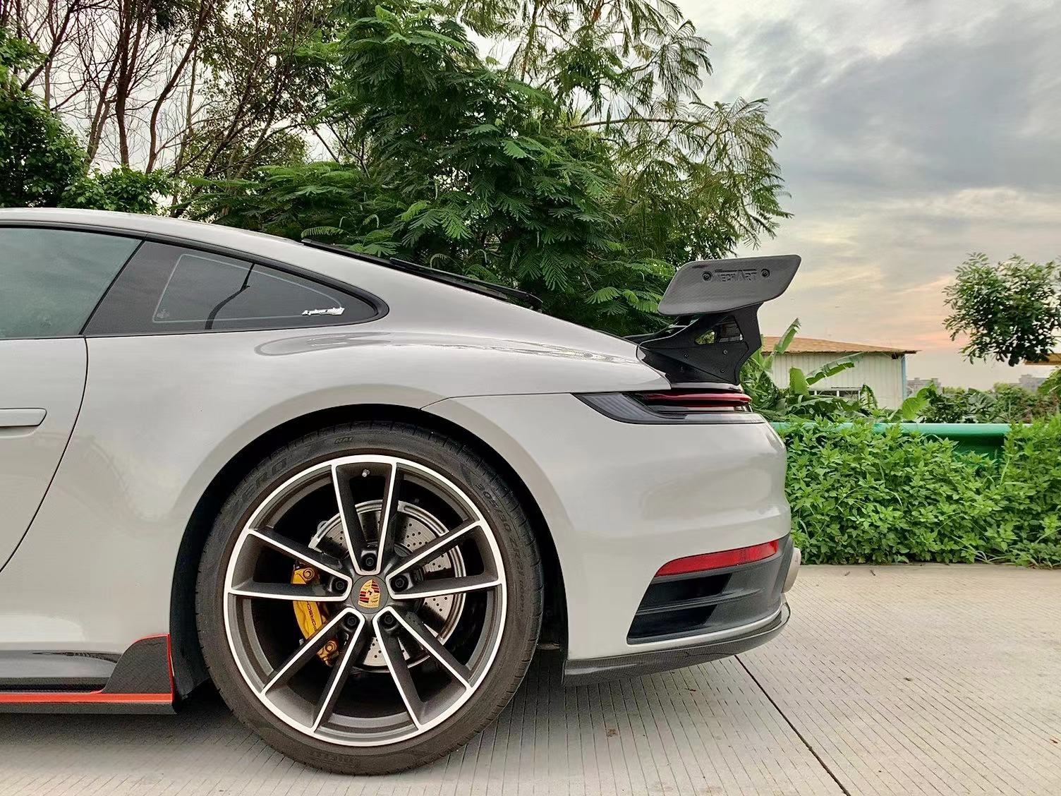 Porsche 911 992.1 Carerra Base/S/T/4/4S/Targa 4/Targa 4S/GTS 2020 2021 2022 2023 2024 with Aftermarket Parts - Rear Lip Spoiler Carbon Fiber / FRP from?Aero Republic