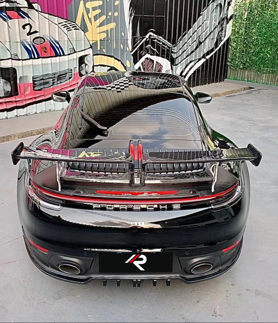 Porsche 911 992.1 Carerra Base/S/T/4/4S/Targa 4/Targa 4S/GTS 2020 2021 2022 2023 2024 with Aftermarket Parts - Rear Lip Spoiler Carbon Fiber / FRP from?Aero Republic