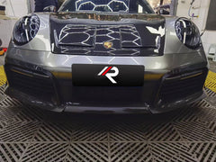 Porsche 911 992.1 Turbo/Turbo S 2020 2021 2022 2023 2024 2025 (non-aerokit version) with Aftermarket Parts - OEM Replacement Front Bumper Trims?Carbon Fiber from Aero Republic