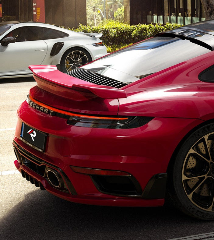 Porsche 911 992.1 Turbo/Turbo S 2020 2021 2022 2023 2024 2025 with Aftermarket Parts - T-ART Style Rear Spoiler?Carbon Fiber from Aero Republic
