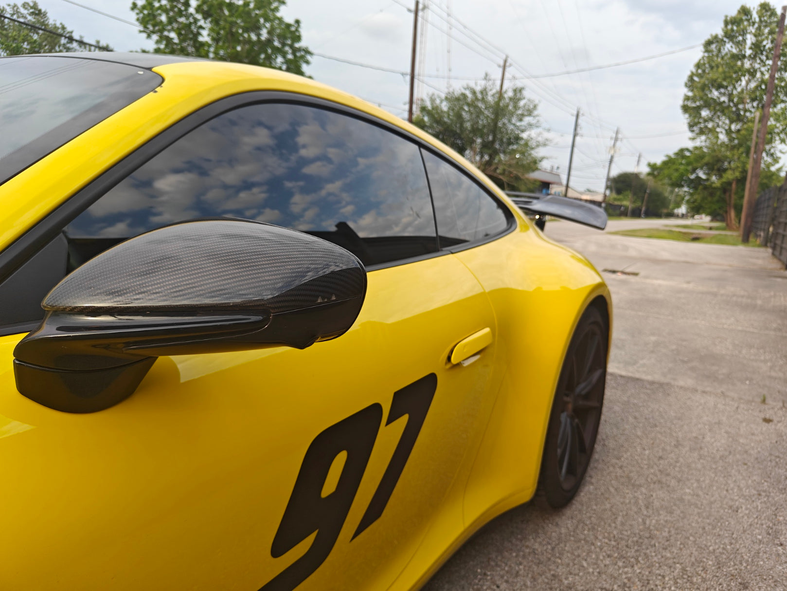 Porsche 911 992 992.1 992.2 Carerra Base/S/T/4/4S/Targa 4/ Targa 4S/GTS/Turbo/Turbo S/GT3/GT3RS Panamera 971 971.1 RWD/Base/4/4S/GTS/Turbo/Turbo S LHD (Left Hand Drive) 2020-ON & Taycan 9J1 Sedan/Cross Turismo RWD/4S/GTS/Turbo/Turbo S LHD (Left Hand Drive) 2020-ON with Aftermarket Parts - OE Style Replacement Mirror Caps Pre-preg Carbon Fiber from Aero Republic