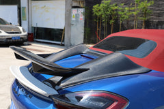Porsche 981 Boxster (Base / S / GTS) 2012 2013 2014 2015 2016 with Aftermarket Parts - Tonneau Cover and Rear Wing Carbon Fiber from Aero Republic