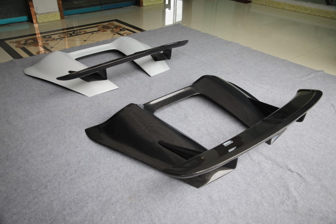 Porsche 981 Boxster (Base / S / GTS) 2012 2013 2014 2015 2016 with Aftermarket Parts - Tonneau Cover and Rear Wing Carbon Fiber from Aero Republic