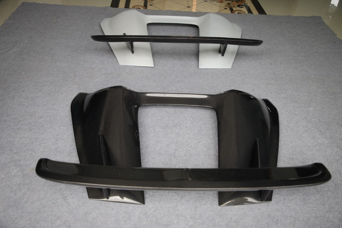 Porsche 981 Boxster (Base / S / GTS) 2012 2013 2014 2015 2016 with Aftermarket Parts - Tonneau Cover and Rear Wing Carbon Fiber from Aero Republic