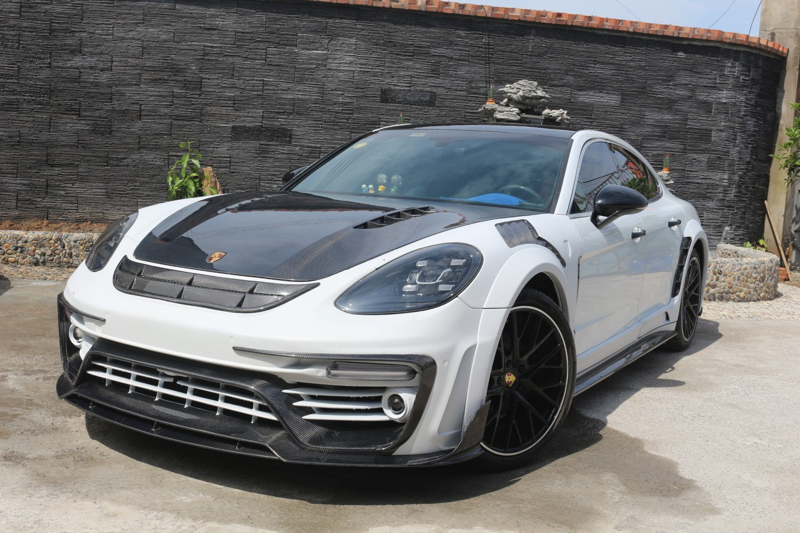 Porsche Panamera 971 971.1 Base/4/4S/GTS/Turbo/Turbo S 2017 2018 2019 2020 & Panamera 971 971.2 Base/4/4S/GTS/Turbo/Turbo S 2021 2022 2023 with Aftermarket Parts - MSRY Style Front Bumper Carbon Fiber from Aero Republic